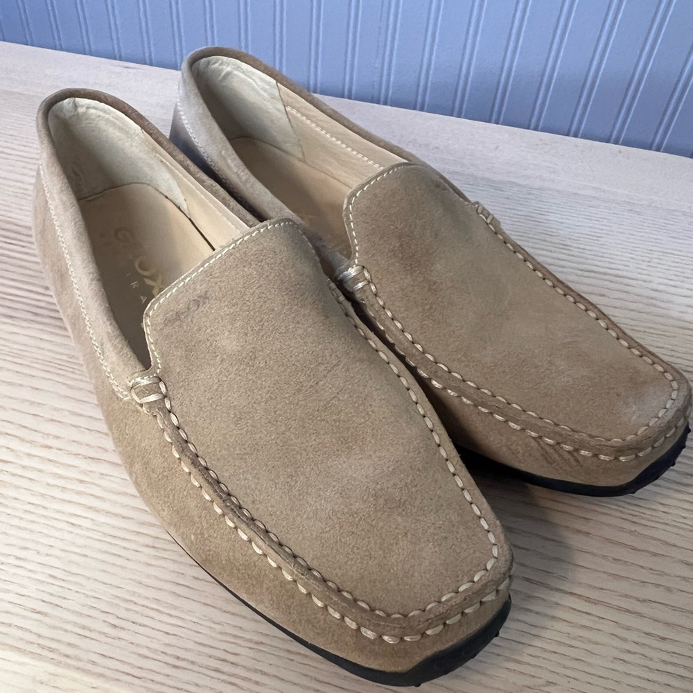 Geox Respira Men’s Suede loafer Shoes / Tan / Size: 40 (US7) / Fall / Cozy